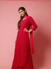 Azalea Pink Chikankari And Mukaish Kurta - Shop Label Aishwaryrika
